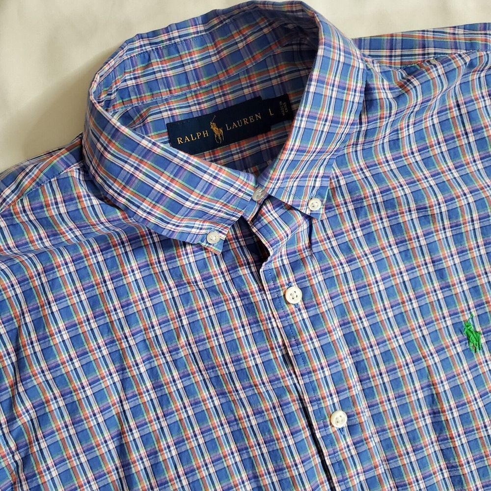 Ralph Lauren Plaid Long Sleeve‎ Oxford Button Down Size L
